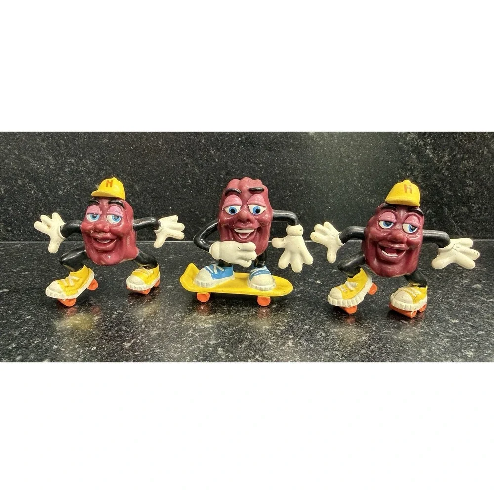 California Raisins 1988 Applause PVC Figure Lot 8‎ Skateboard Surf Guitar CALRAB